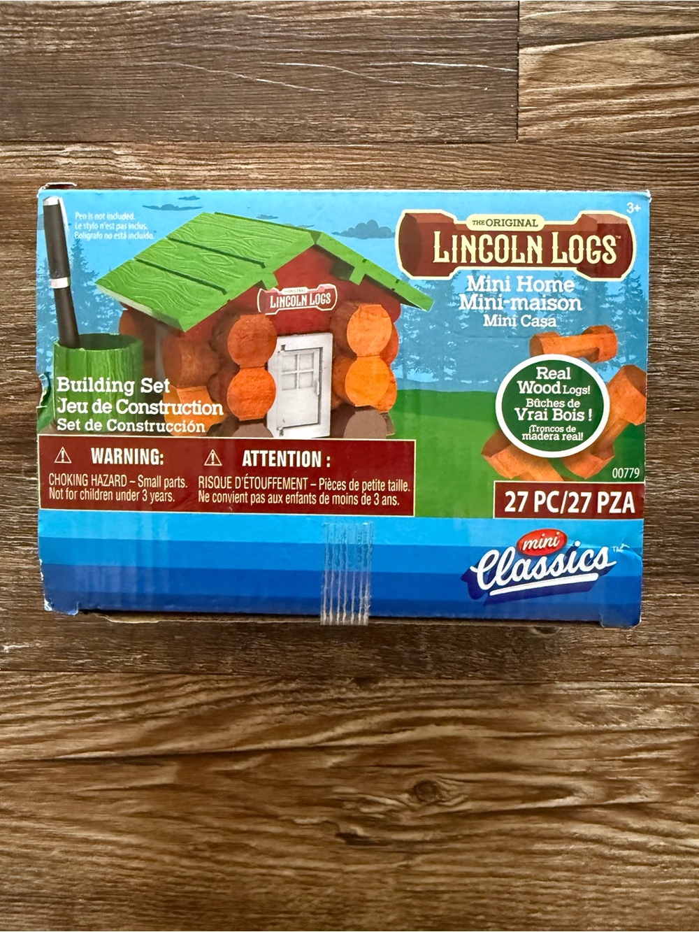 The Original Lincoln Logs Mini Classics - Green Roof & Orange Logs